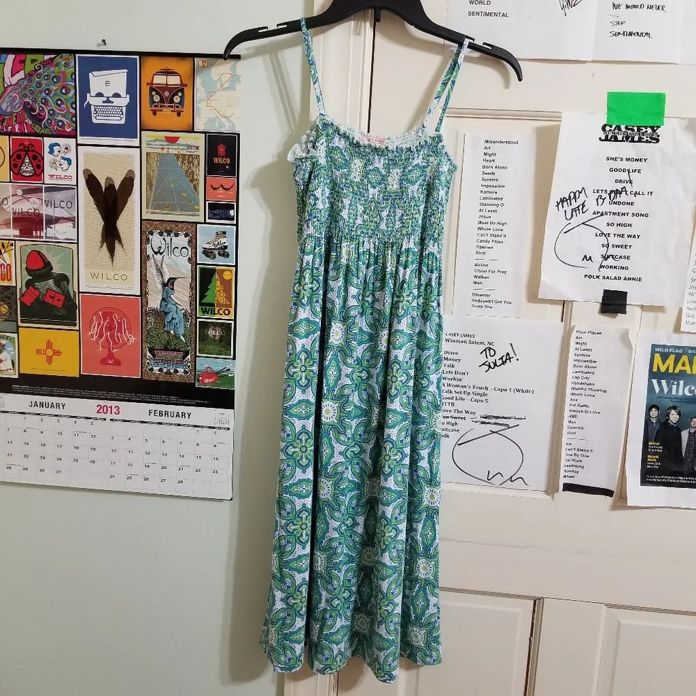 Old Navy dress XL abstract geometric mandala damask print sleeveless convertible